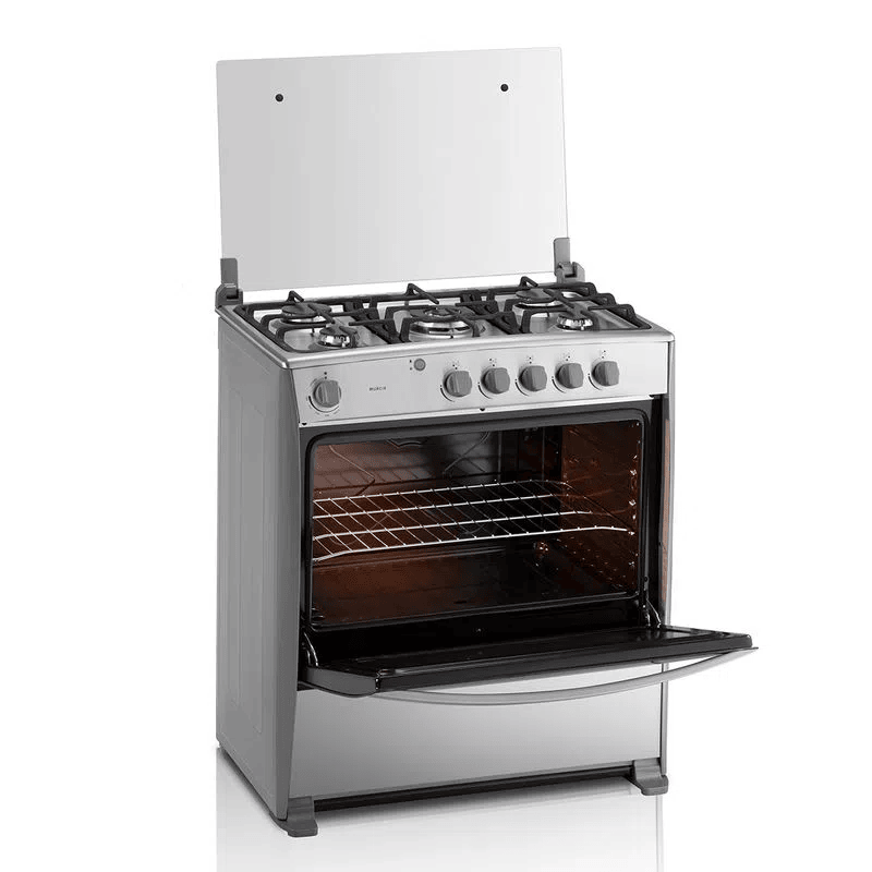 COCINA A GAS DE 5Q 32&quot; HOME PARRILLA FUNDIDA V.110V/50HZ 58X83X98CM CROMA/INOX -INDURAMA