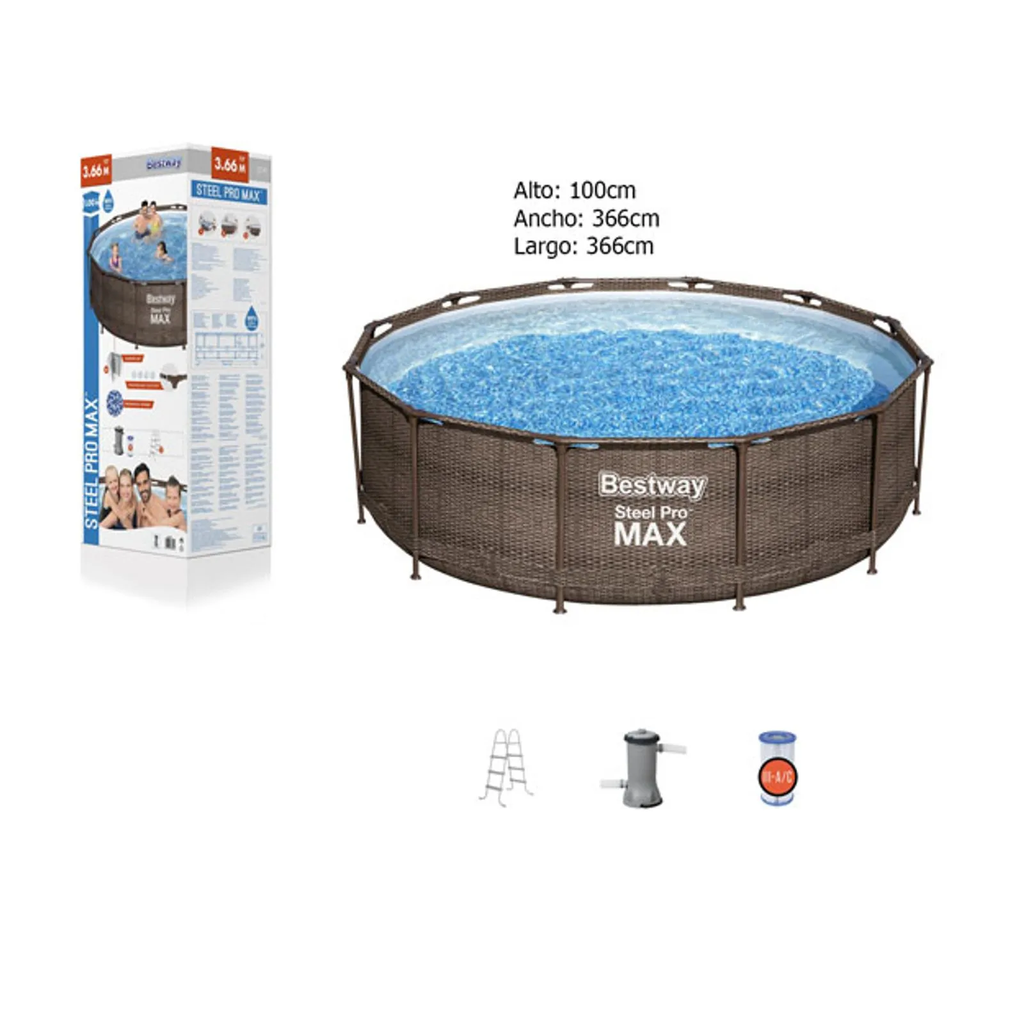 PISCINA TUBO OCT C/ESCALERA (3.66X1M) -BESTWAY