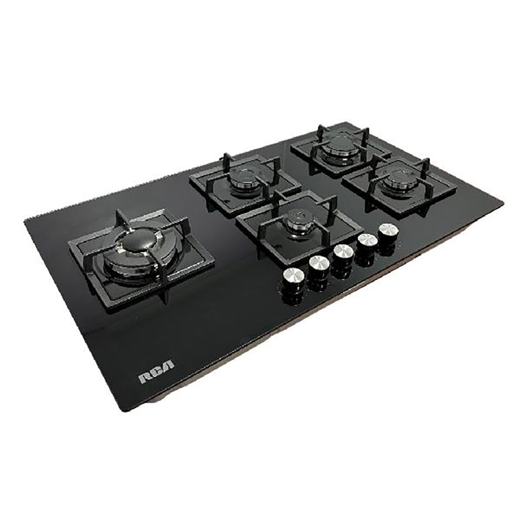 ENCIMERA A GAS 5Q VIDRIO TEMPLADO NEGRO RCA