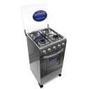 COCINA A GAS 21&quot; 4Q CON HORNO ACERO INOX -CONTINENTAL