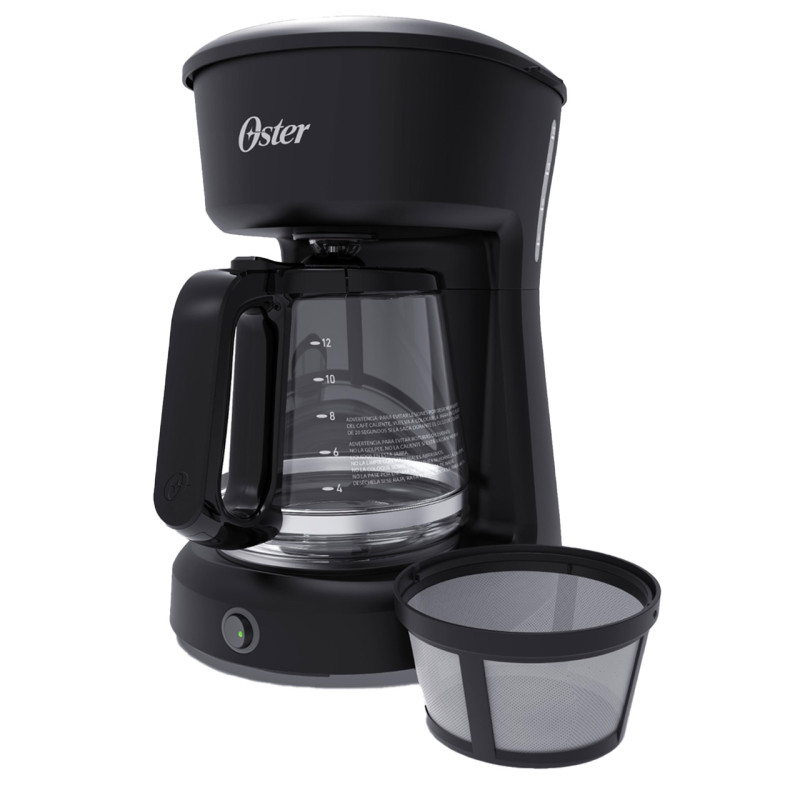 CAFETERA CON FILTRO PERMANENTE 12TZ 1000W NEGRO/-OSTER