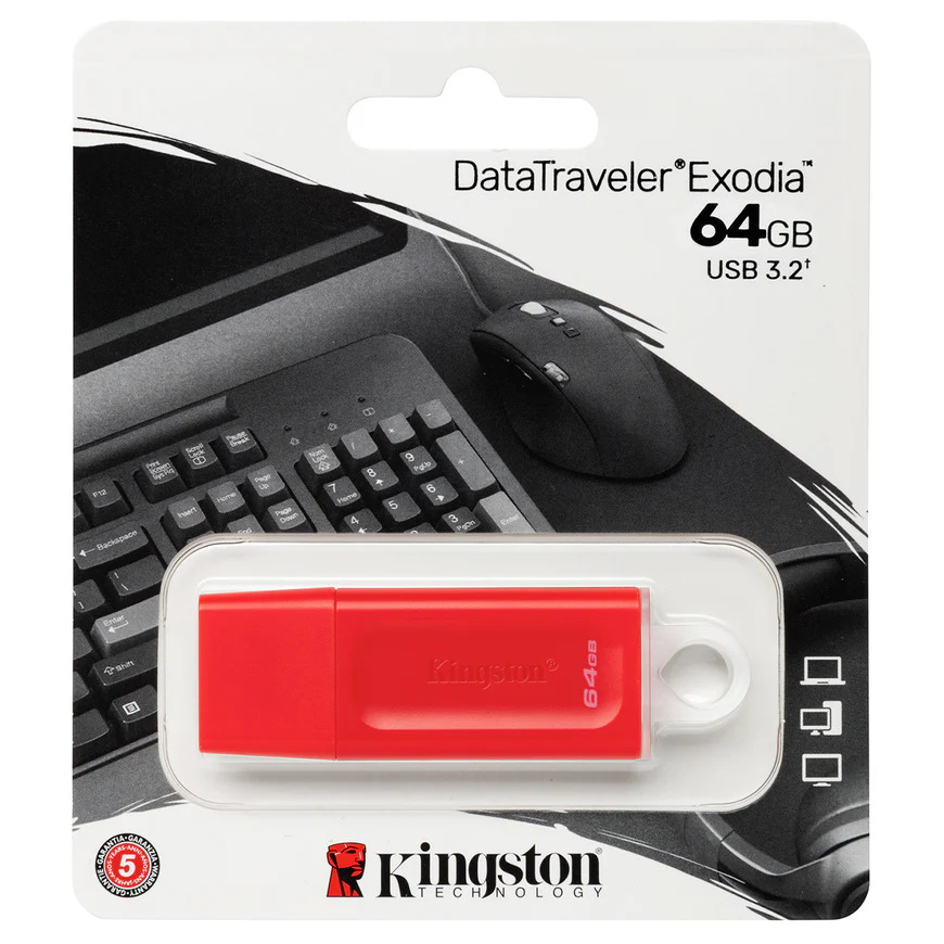 FLASH MEMORY 64GB GEN 1 EXODIA ROJO/-KINGSTON