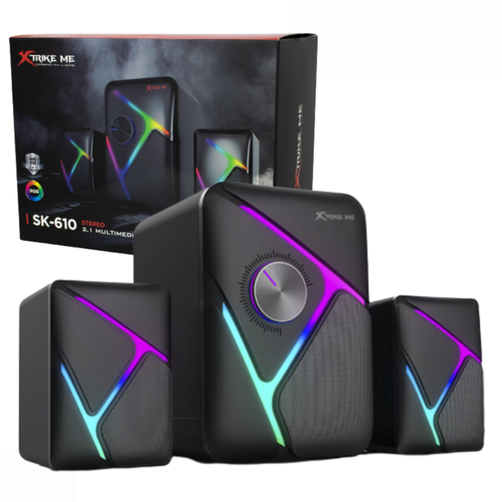 PARLANTE MULTIMEDIA 2.1 SUBWOOFER 5W 2 PARLANTES DE 3W -XTRIKE