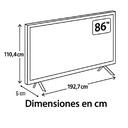TELEVISOR SMART 4K 86&quot; AI THINQ HDR10 PRO BT NEGRO/-LG