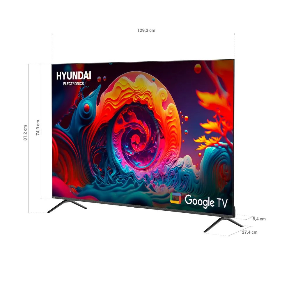 TELEVISOR LED SMART UHD 4K 58&quot; GOOGLE TV NEGRO/-HYUNDAI