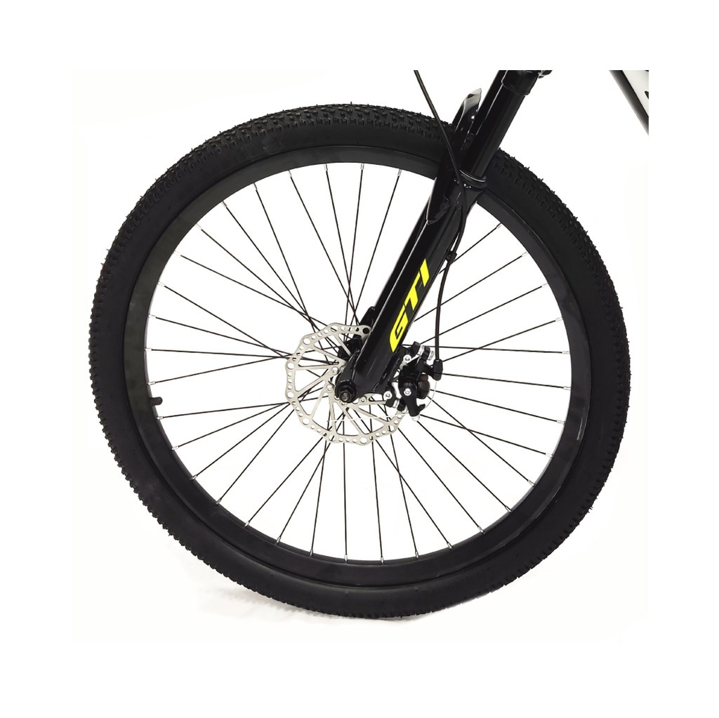 BICICLETA GTI ROCKET GM88-1 ARO 26&quot; NEGRO AMARILLO CUADRO ACERO SUSPENSIÓN DELANTERA 21V FRENO DE DISCO