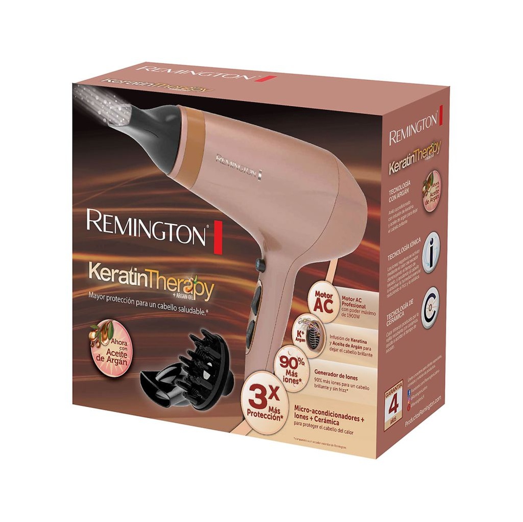 SECADORA DE CABELLO KERATIN 3 TEMPERATURAS -REMINGTON