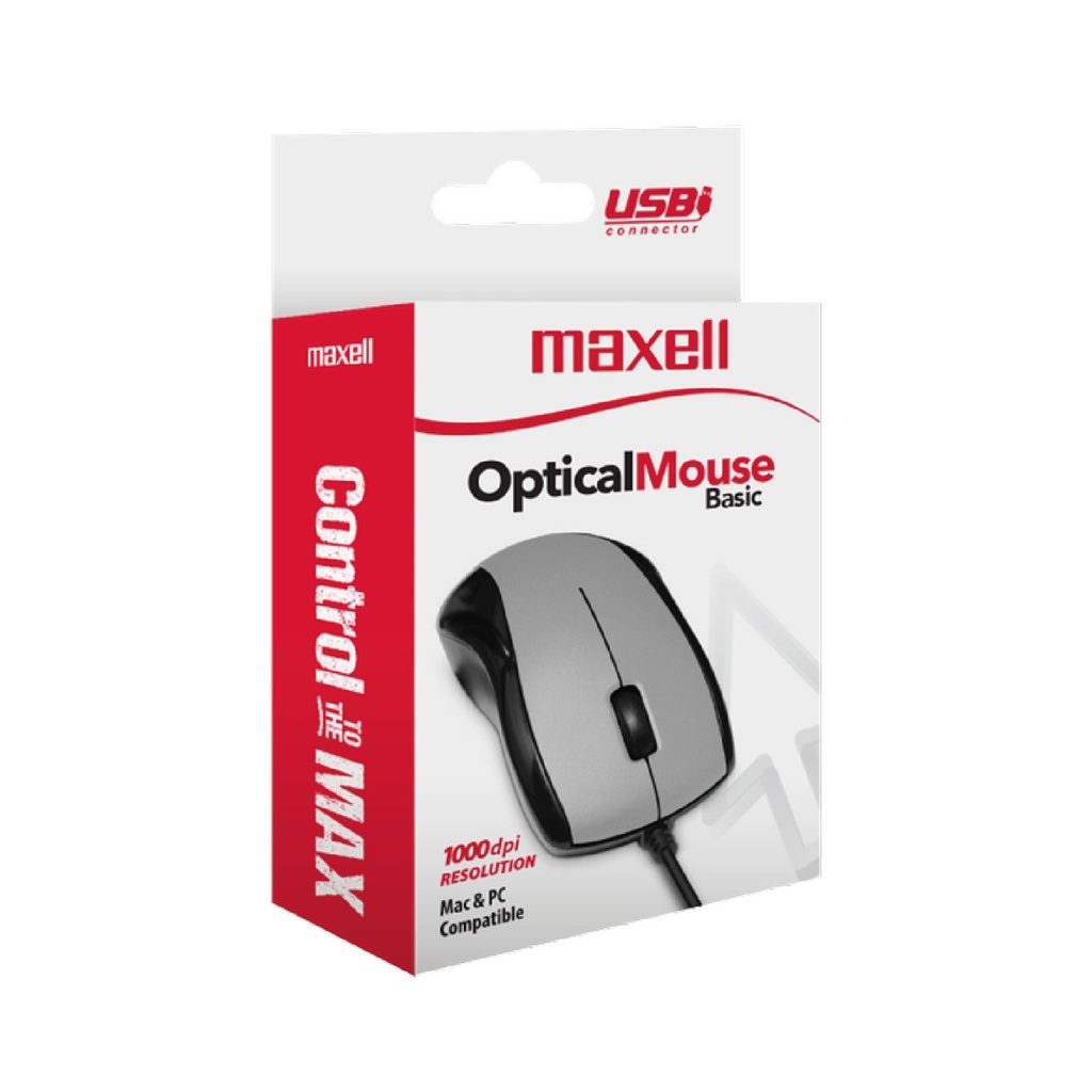 MOUSE OPTICO COMPUTADORA GRIS  - MAXELL