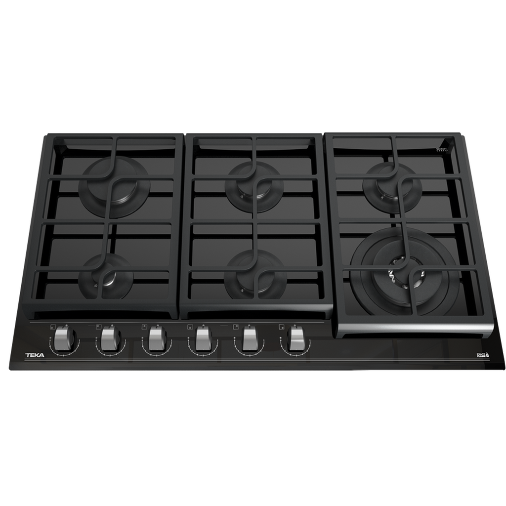 ENCIMERA EMPOTR A/GAS CRISTAL 6Q 90CM NEGRO - TEKA
