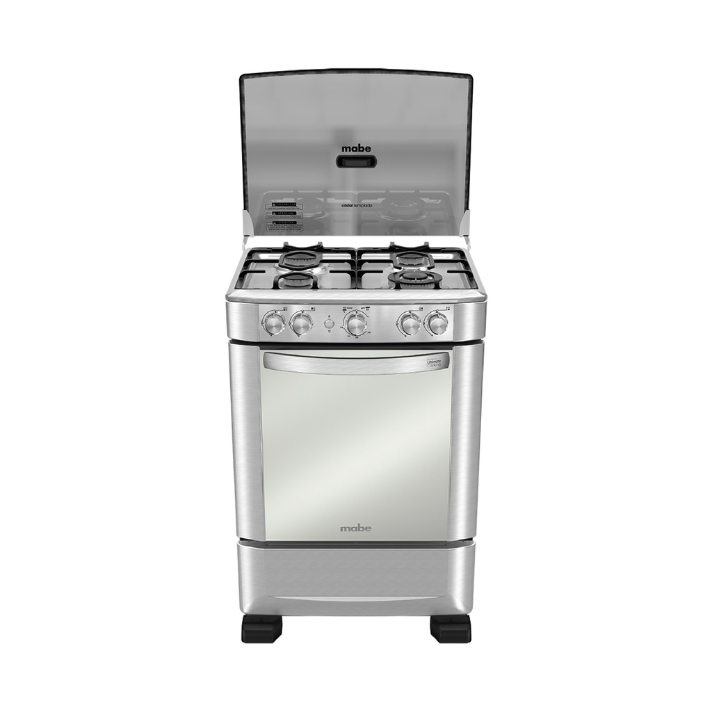COCINA GAS 4Q CON TAPA MABE INOX-MABE