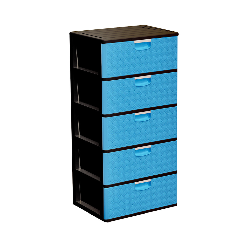CAJONERA PLASTICA CAJONERA SUPREMA 5 PISOS CELESTE/CAFE - PICA