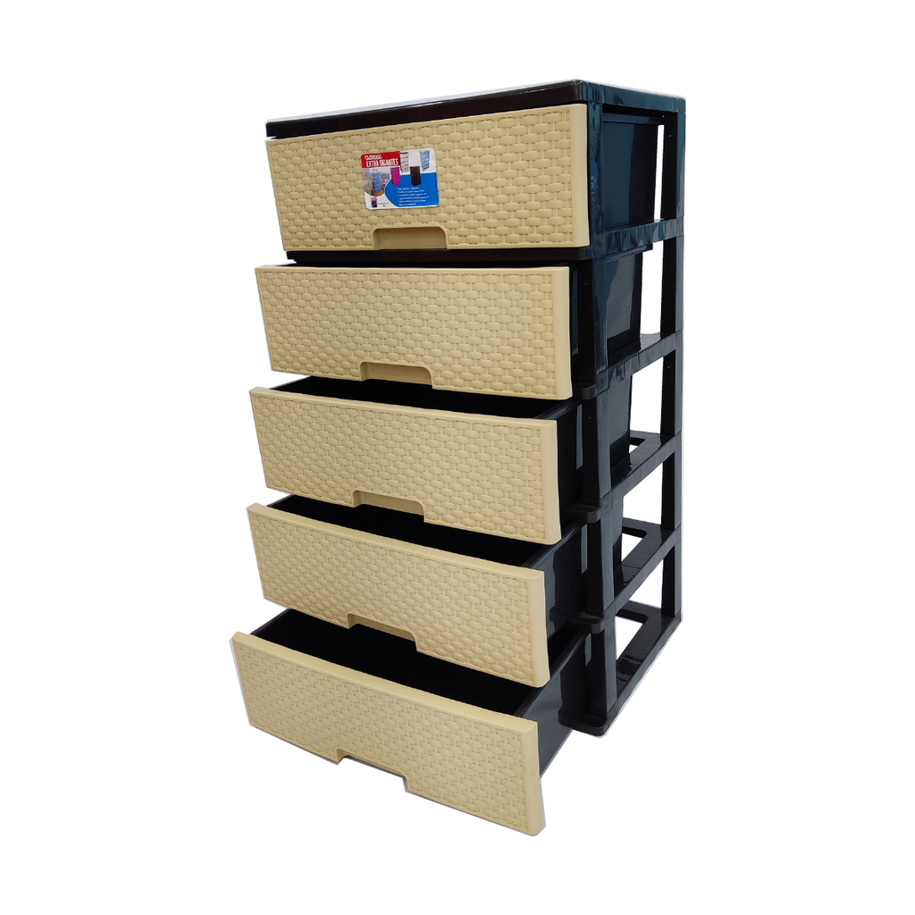 CAJONERA BEIGE 5 PISOS EXTRA GIGANTE RATTAN