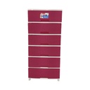 CAJONERA EXTRA GIGANTE RATTAN FUCSIA PASTEL 6 PISOS