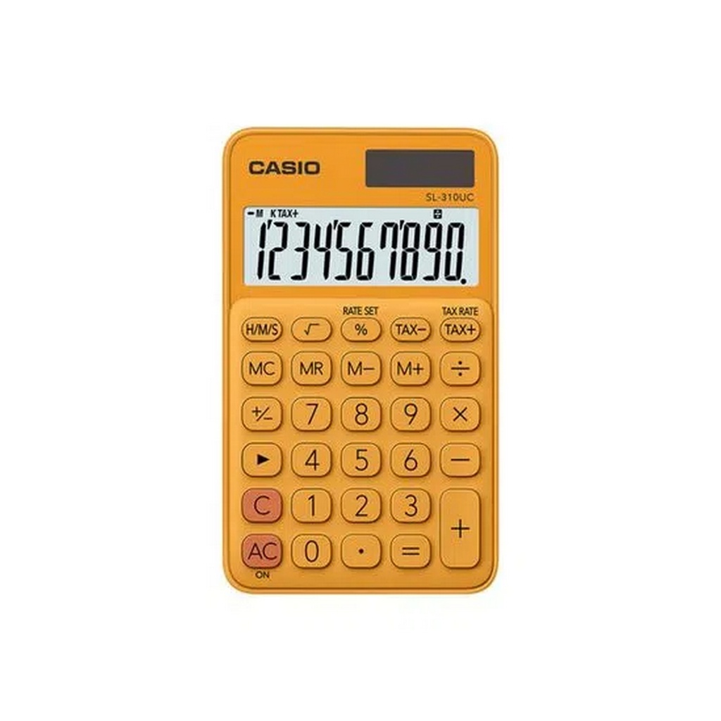 CALCULADORA PORTATIL 10 DIGITOS PANTALLA GRANDE AMARILLO/-CASIO