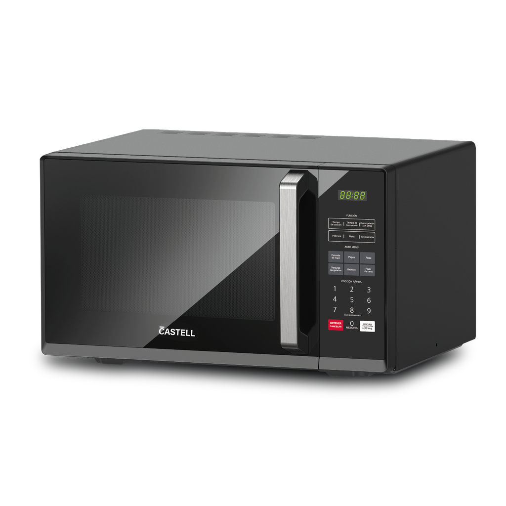 MICROONDAS 30LT PANEL DIGITAL 900WTTS, 10 NIVELES, NEGRO-CASTELL