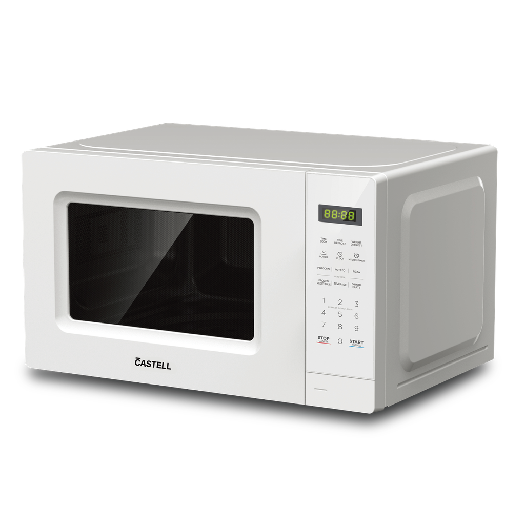MICROONDAS 20LT PANEL DIGITAL 700WTTS 10 NIVELES, BLANCO-CASTELL