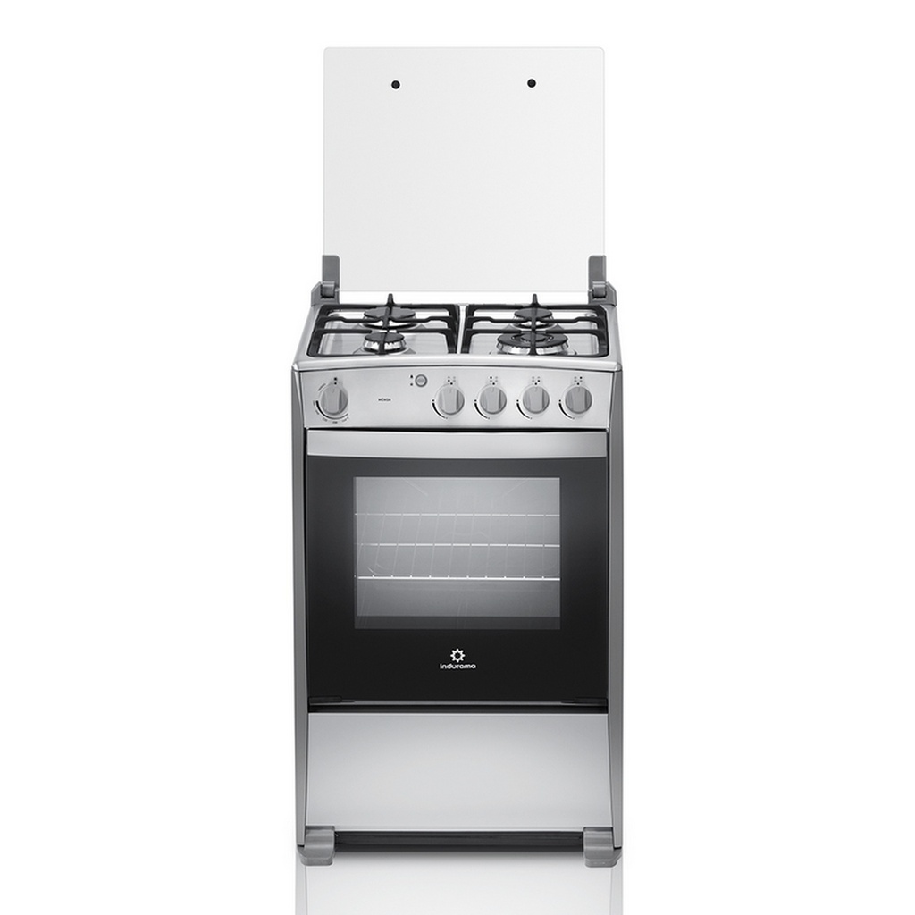 COCINA A GAS DE 4Q 24&quot; HOME E/ELECTRICO PARRILLA FUNDIDA V.110V/50HZ 58X63X98CM CROMA/-INDURAMA