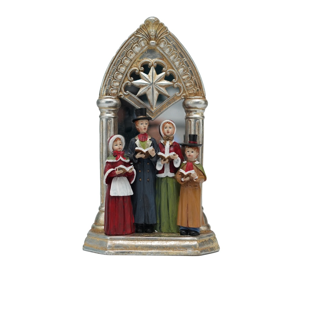 NAVIDEÑO DE RESINA CARTONES CON LUZ 12.2CM - ALESSA