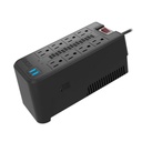 REGULADOR DE 8 TOMAS CAPACIDAD 1200VA/600W 120V NEGRO - FORZA