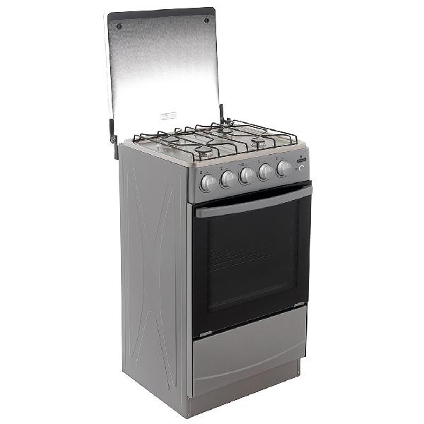 COCINA 21&quot; CON TAPA VIDRIO ECONOMICA 4Q BASE INOXIDABLE SILVER/-ECOGAS