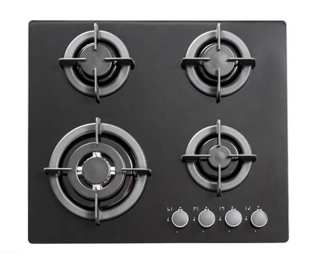 ENCIMERA LONDON I A GAS 4Q VIDRIO TEMPLADO NEGRO BP