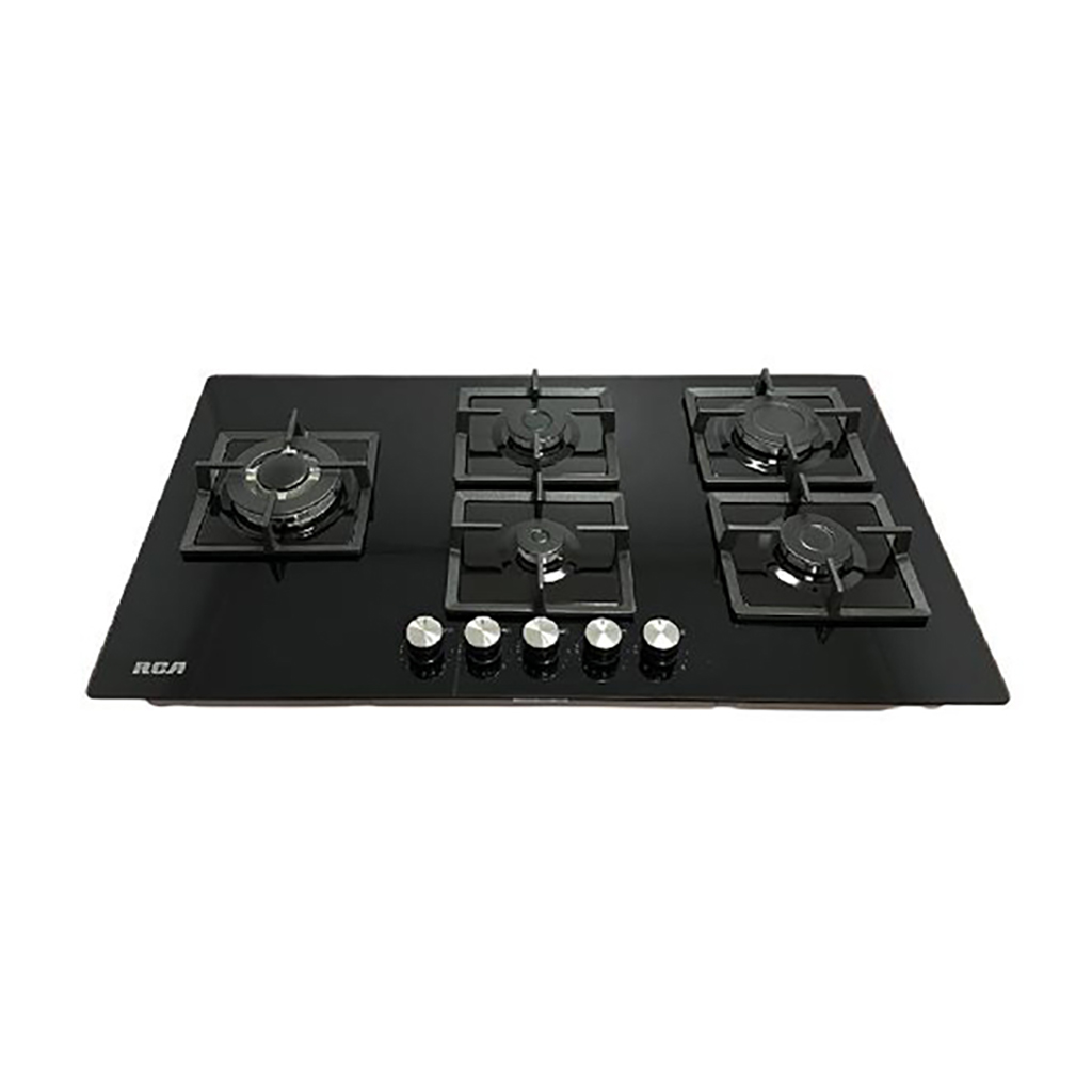 ENCIMERA A GAS 5Q VIDRIO TEMPLADO NEGRO RCA