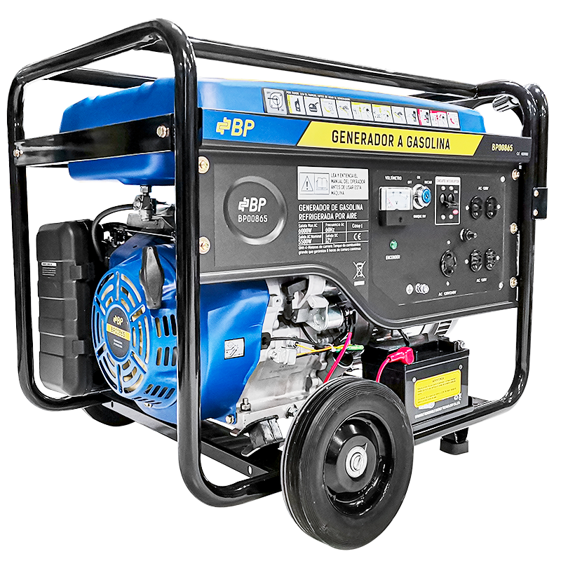 GENERADOR A GASOLINA 6000W 4TIEMPOS ARRANQUE MANUAL Y ELÉCTRICO 4 SALIDAS 110V/1 220V BP