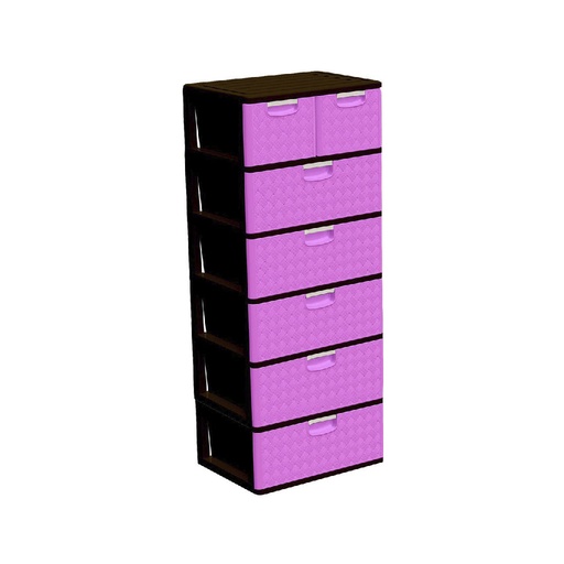 [CAJONERA SUPREMA DUO 6P FUCSIA CAFÉ] CAJONERA SUPREMA DUO 6 PISOS FUCSIA/CAFÉ - PICA