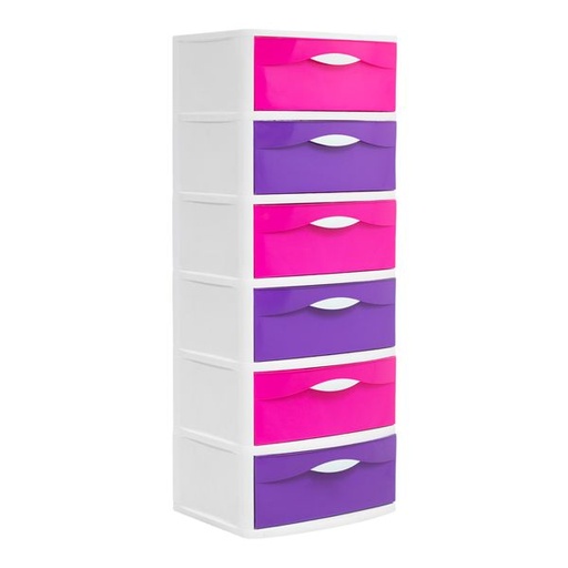 [CAJONERA COLO 6P ROSA/LILA] CAJONERA COLORINCHE 6 PISOS ROSADO LILA PICA