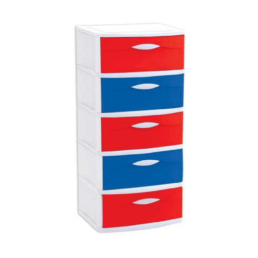 [CAJONERA COLO 5P ROJO/AZUL] CAJONERA PLASTICA COLORICHE 5 PISOS ROJO/AZUL - PICA