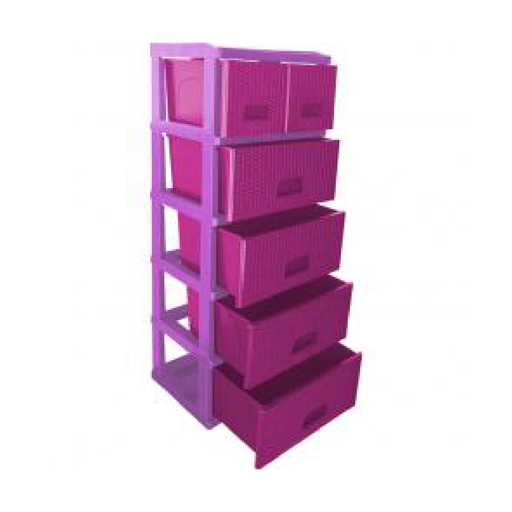 [58PECMO] COMODA RATTAN FUCSIA-LILA MEGA DUPLEX 5 PISOS CONSUPLAST