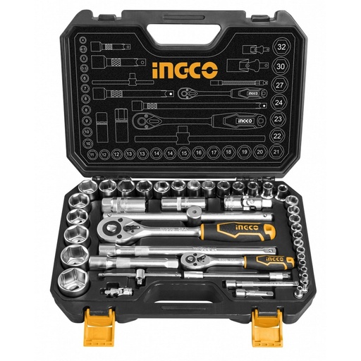 [HKTS42441] JUEGO DE DADOS 44PCS 1/2&quot;-1/4&quot; -INGCO