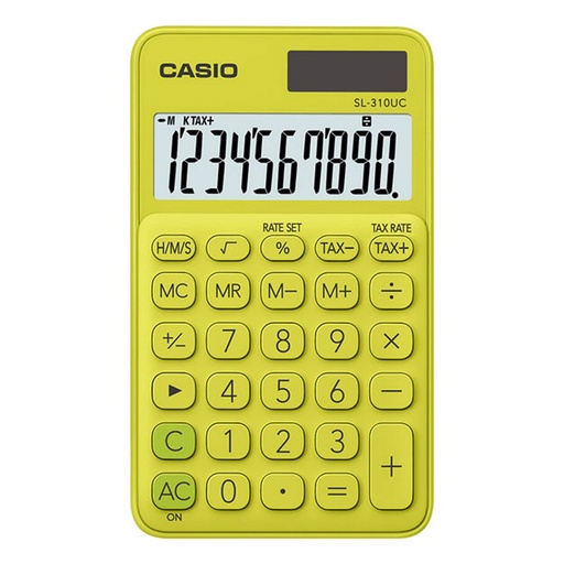[SL-310UC-YG] CALCULADORA PORTATIL 10 DIGITOS PANTALLA GRANDE VERDE/NEON-CASIO