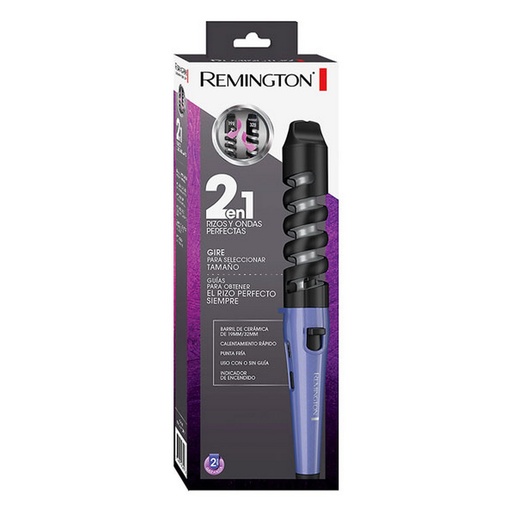 [CI63N1] ACC. DE PELUQUERIA RIZADOR DE CABELLO DE CERAMICA 2EN1 CON GUIAS LILA/NEGRO -REMINGTON