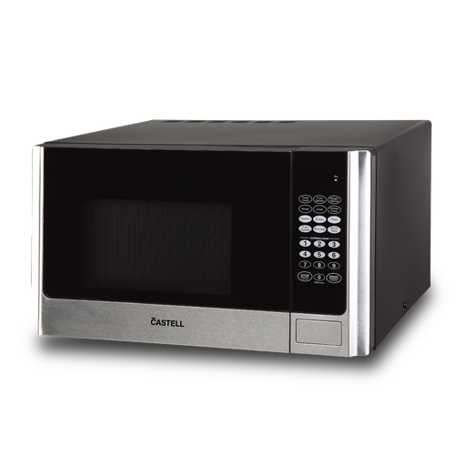 [CSTL-EM923AME] MICROONDAS 25LT PANEL DIGITAL 900WTTS, 10 NIVELES  NEGRO/INOX -CASTELL