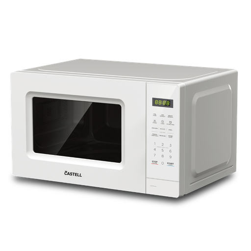 [CSTL-EM7202GS] MICROONDAS 20LT PANEL DIGITAL 700WTTS 10 NIVELES, BLANCO-CASTELL