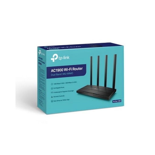 [ARCHER C80] ROUTER AC1900 4 ANT 4 PTOS  1300/600MPS WIFI NEGRO/-TPLINK ARCHER C80