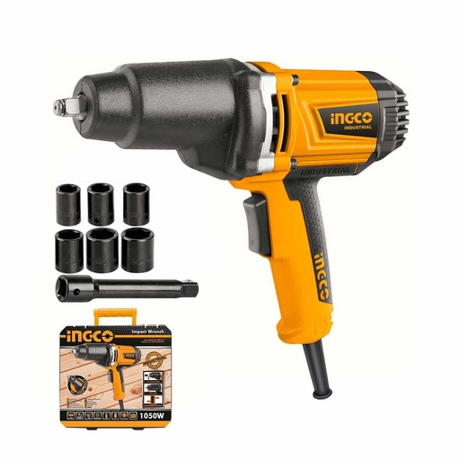 [UIW10508] LLAVE DE IMPACTO 1050W 1/2 PLG JGO DE DADOS AMARILLO/NEGRO -INGCO - UIW10508