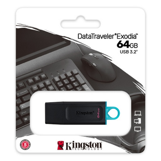 [DTX/64GB] FLASH MEMORY 64GB USB 3.2 1RA GENERACION -KINGSTON