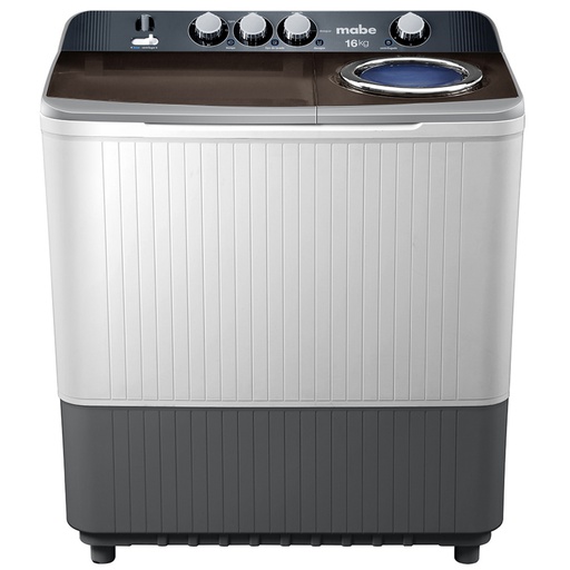 [LMDX6124HBAB0] LAVADORA DOBLE TINA 16 KG SEMIAUTOMATICA 53.7X90X105.1CM BLANCO/GRIS -MABE