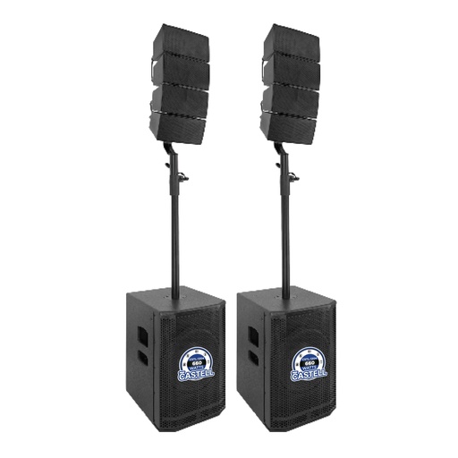 [CSTL-1204] CAJA AMPLIFICADA -BAJO + SISTEMA INALAMB DE ALTAVOCES PA CON TRANSMISION BLUETOOTH USB/SD 1800WATTS NEGRO/-CASTELL