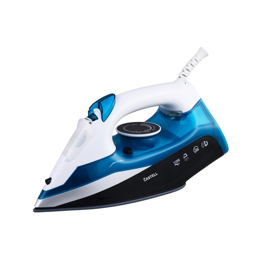 [CSTL-KY-270] PLANCHA DE ROPA EXPULSION DE VAPOR POTENCIA 1200WATTS 120V-60HZ BLANCO AZUL/NEGRO -CASTELL