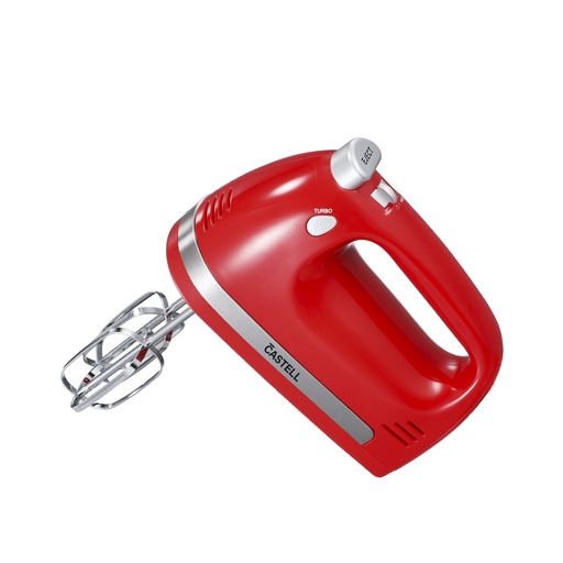 [CSTL-CX-6658] BATIDORA DE MANO 5VL 250WTTS SISTEMA DE ENFRIAMIENTO ROJO/-CASTELL