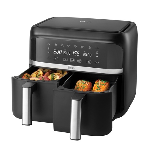 [CKSTAF7MCDDF-013] FREIDORA DE AIRE DIGITAL 3.8LT 1800W 2 CANASTILLAS NEGRO/-OSTER