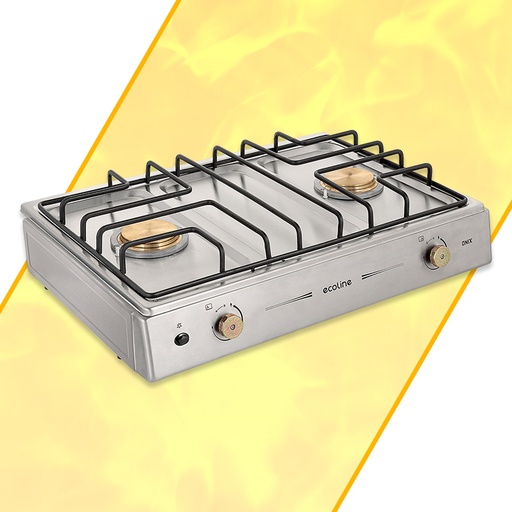 [ONIX S/R PLUS] COCINETA INDUSTRIAL A GAS DE 2Q 28&quot; ENC/ELEC PARRILLA FUNDIDA 54X73.2X18CM PLATEADO/INOX -ECOLINE