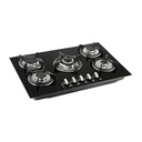 ENCIMERA LONDON II A GAS 5Q VIDRIO TEMP NEGRO BP