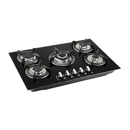 [BP03121] ENCIMERA LONDON II A GAS 5Q VIDRIO TEMP NEGRO BP