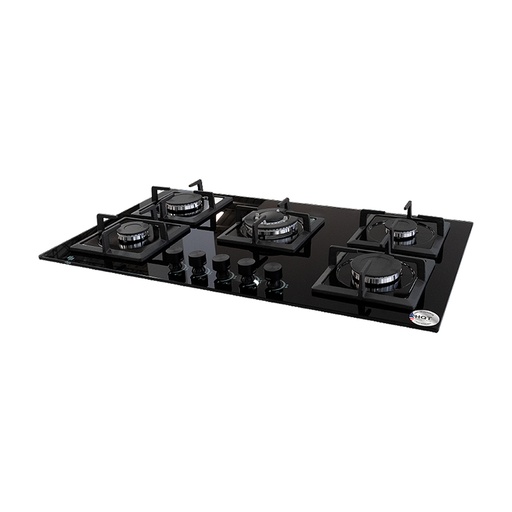 [BP03232] ENCIMERA NEW YORK II A GAS 5Q VIDRIO TEMPLADO NEGRO BP