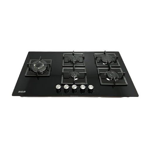 [90GP007] ENCIMERA A GAS 5Q VIDRIO TEMPLADO NEGRO RCA