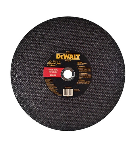 [DW0014] DISCO DE CORTE/METAL 14&quot; X3/32&quot;X1 -DEWALT DW0014